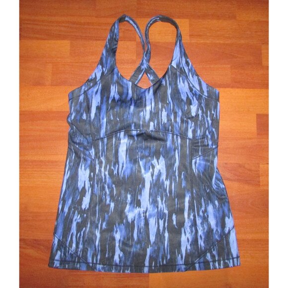 LULULEMON Blue Black Racerback Tank Top - Picture 1 of 9